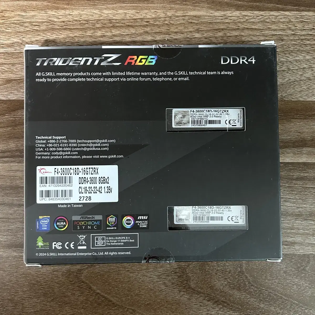 지스킬 G.SKILL DDR4 16G TRIDENT Z