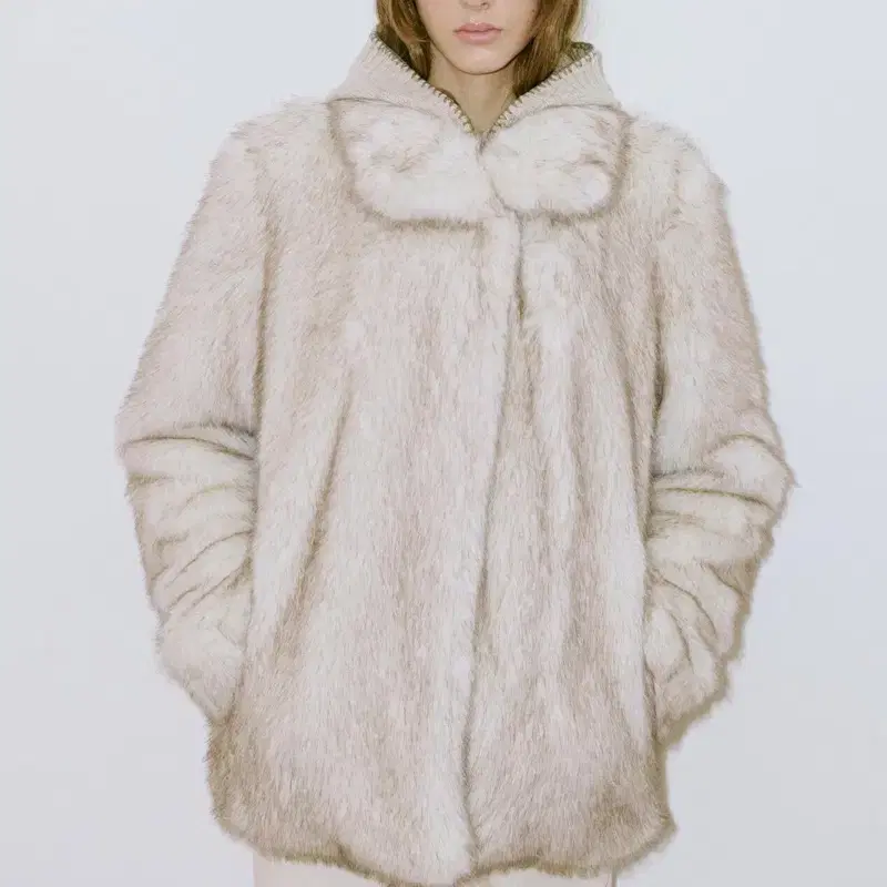 새상품) 시눈 퍼 아이보리 Heavy Mix Fur Jacket (Ivo