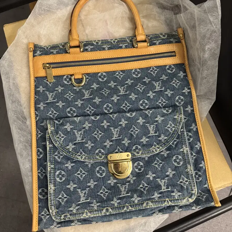 루이비통 모노그램 쇼퍼 데님 토트 백 삭플라 louis vuitton b