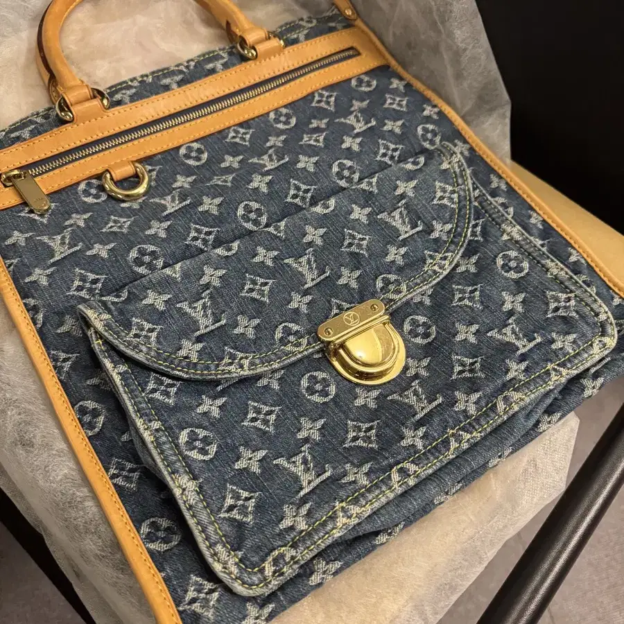 루이비통 모노그램 쇼퍼 데님 토트 백 삭플라 louis vuitton b