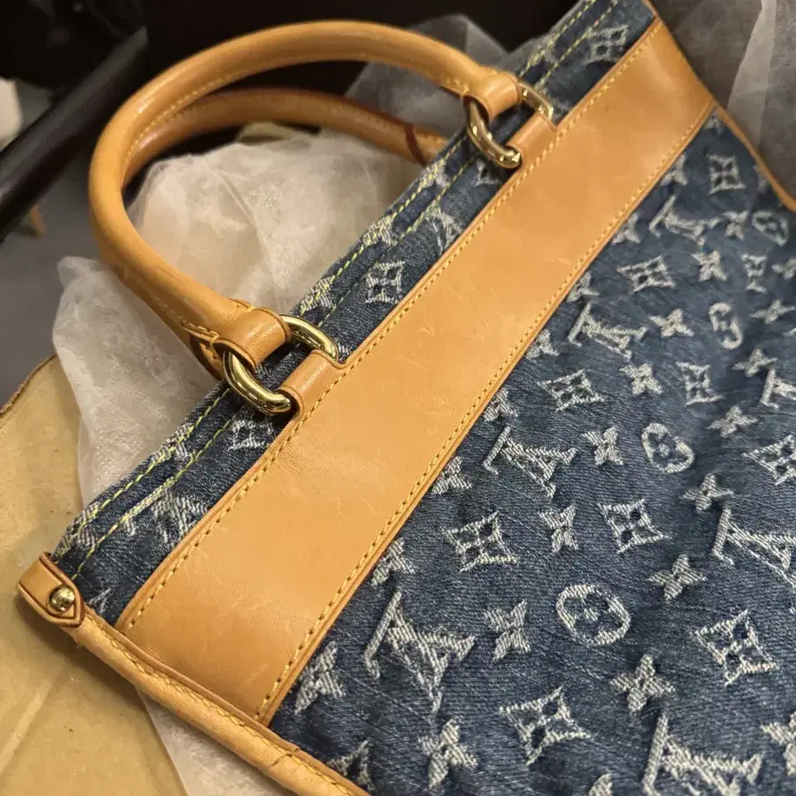 루이비통 모노그램 쇼퍼 데님 토트 백 삭플라 louis vuitton b