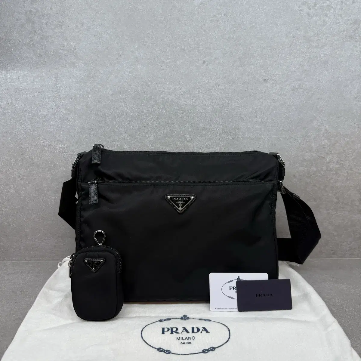 Prada Triangle Logo Dual Crossbody Bag