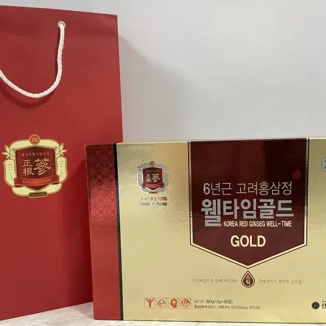 6년근 고려홍삼정 웰타임골드 960g (12g X 80포) [원산지:국산