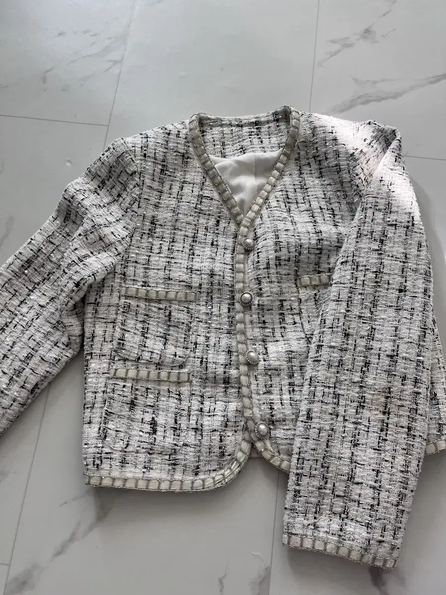 White tweed jacket