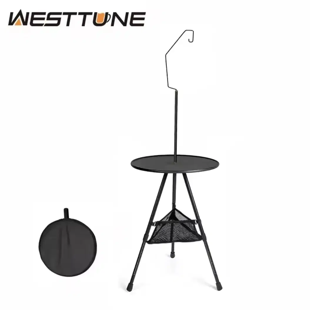 WESTTUNE 캠핑 라운드 테이블, 조절 가능한 다리