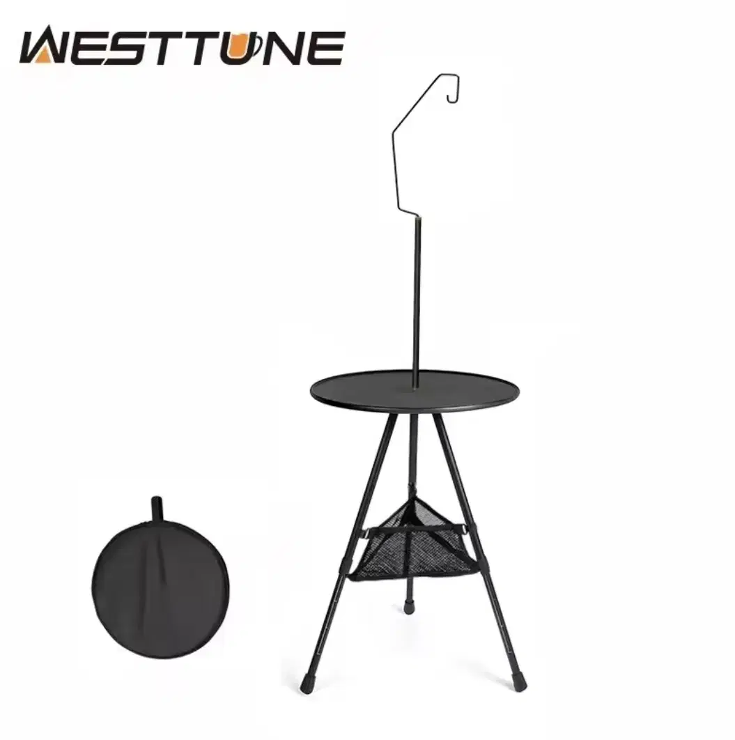 WESTTUNE 캠핑 라운드 테이블, 조절 가능한 다리