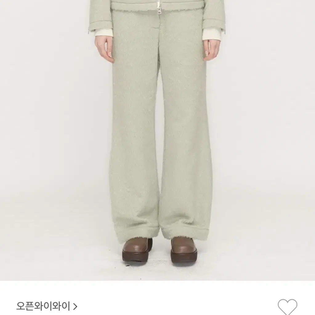 오픈와이와이 ALPACA BLEND ROUNDING PANTS 민트