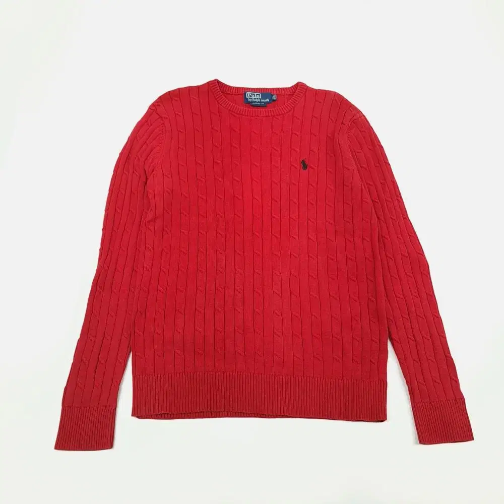 (CS940) XL Polo Ribbed Red Cable Knit Sweater Women's