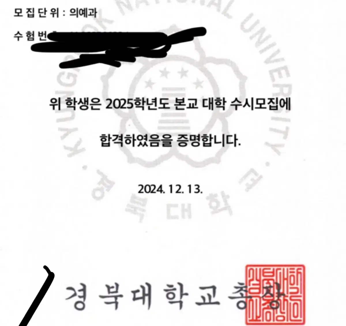 경북대학교 의과대학 일반학종 생기부 판매/기타 궁금한점 질문