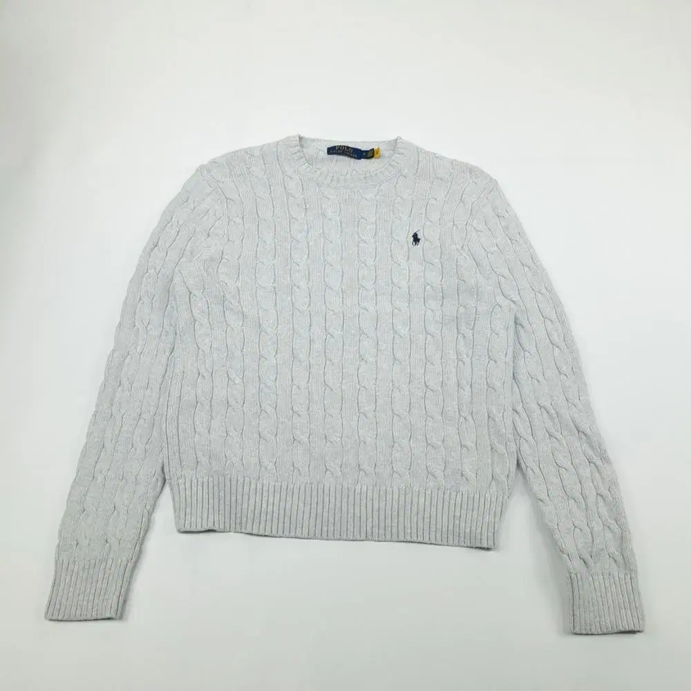 (CS948)M 폴로 꽈배기 아이스그레이 QR 케이블 니트 스웨터knit