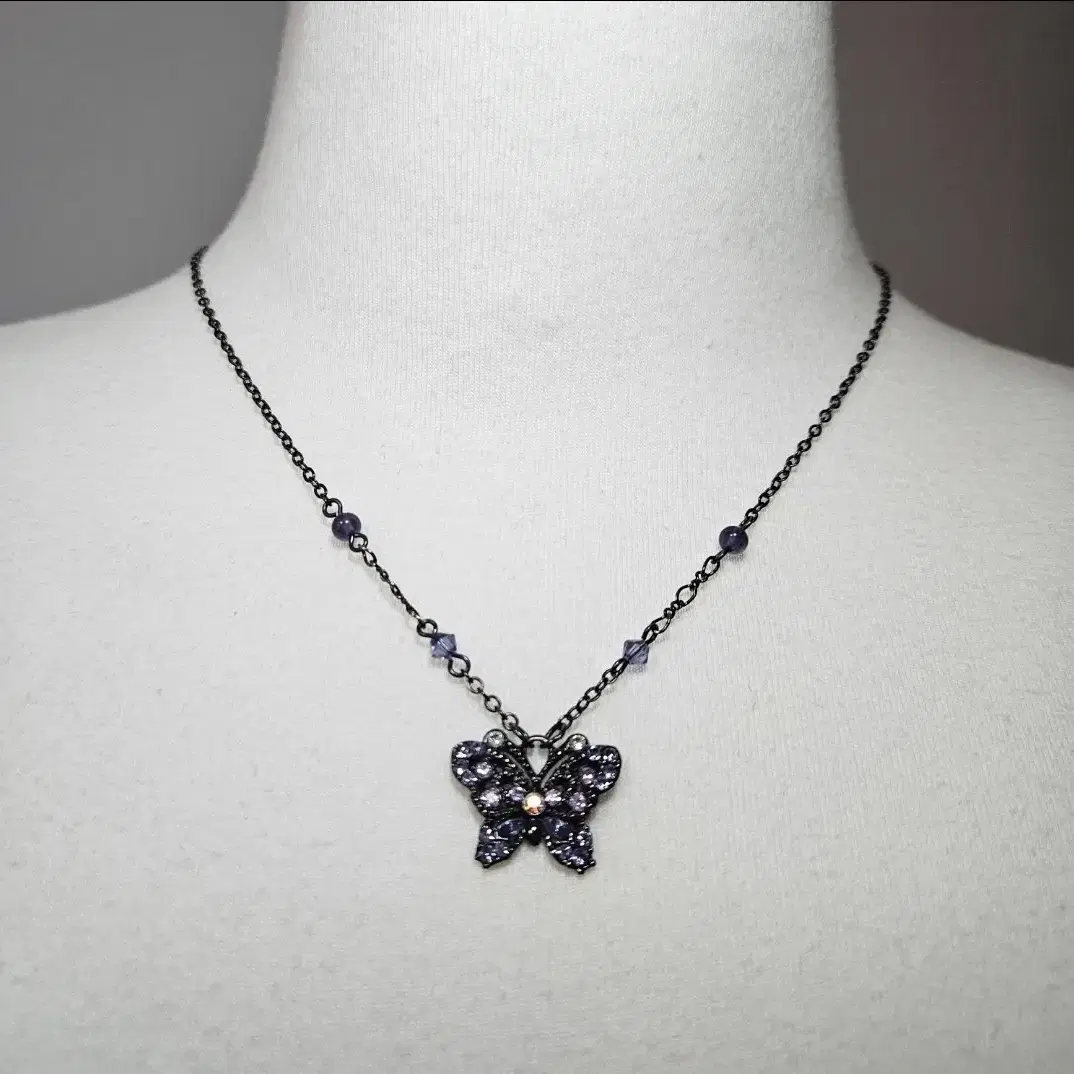 안나수이 나비 펜던트 큐빅 보라 목걸이 Annasui necklace