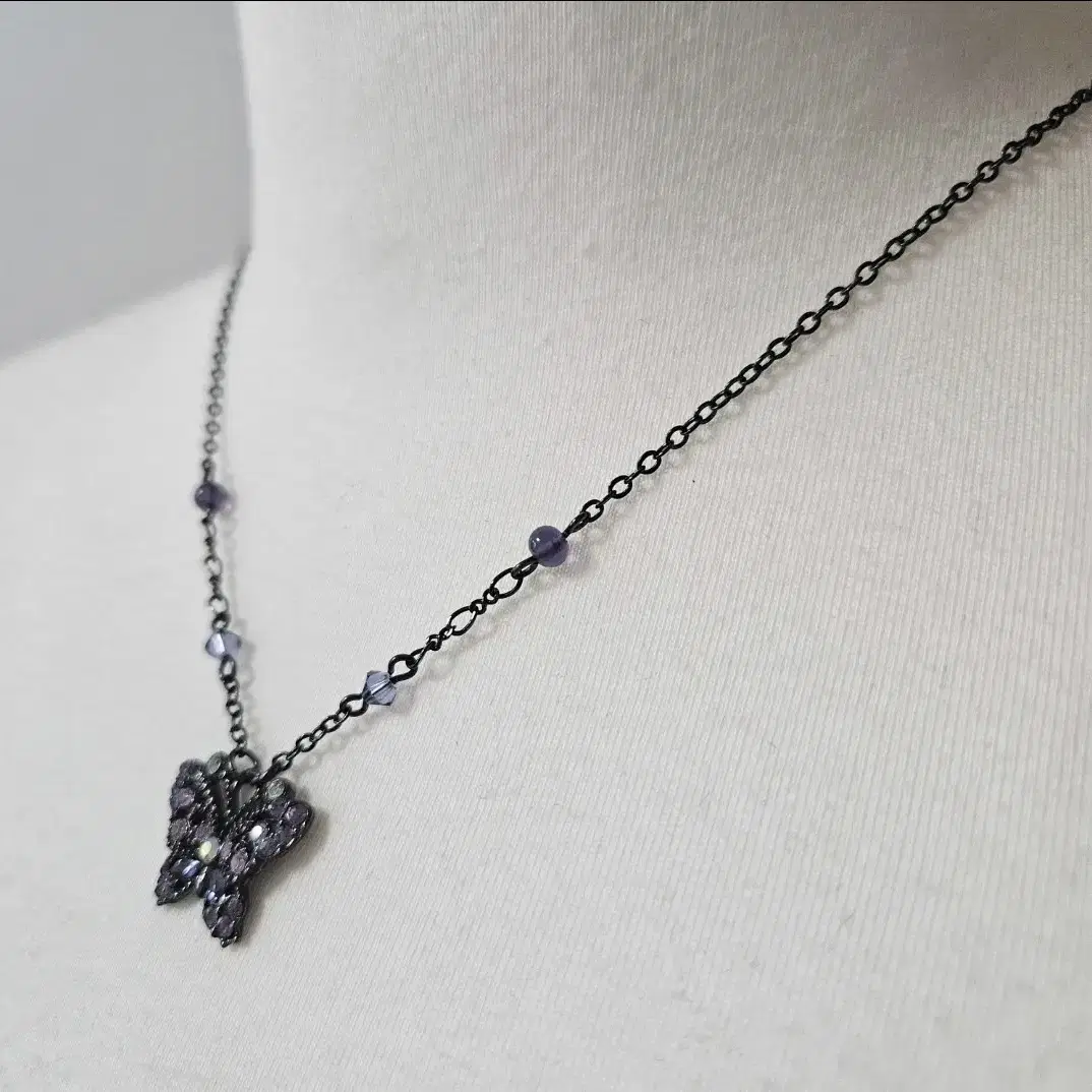 안나수이 나비 펜던트 큐빅 보라 목걸이 Annasui necklace