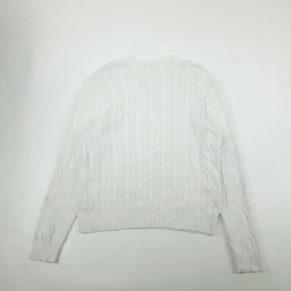 (CS952)XL 폴로 꽈배기 화이트 케이블 라운드 니트 스웨터knit