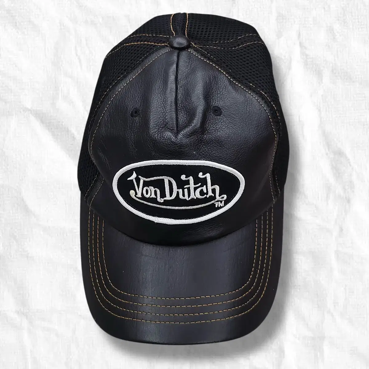 von dutch 본더치 레더 매쉬캡 블랙