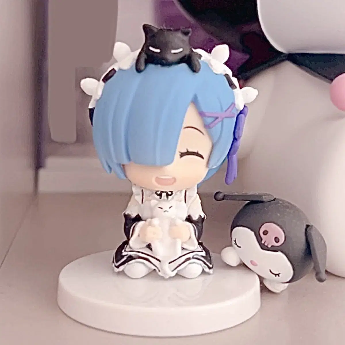 Rezero Rem Remu Classic Miso Girl Figure Vintage Maid Cat Nendoroid Chibi Kyoka