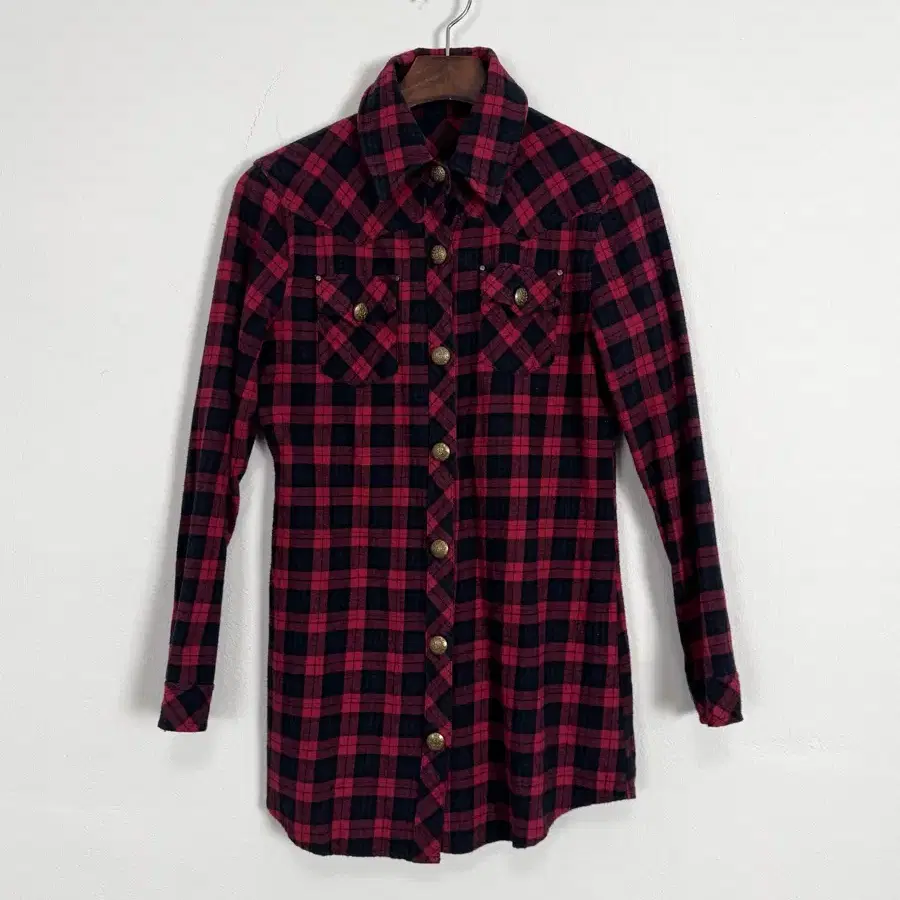 Vintage Flannel Check Long Shirt