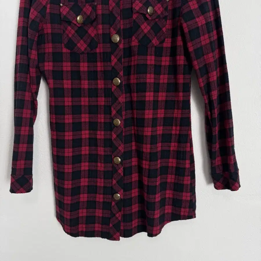 Vintage Flannel Check Long Shirt