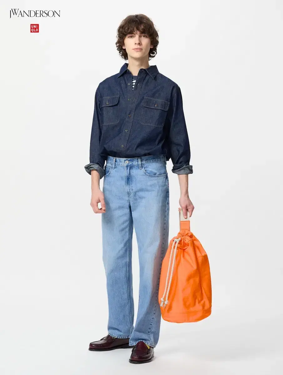 [32] UNIQLO 475600 JW Anderson Straight Jeans 63 Bloo