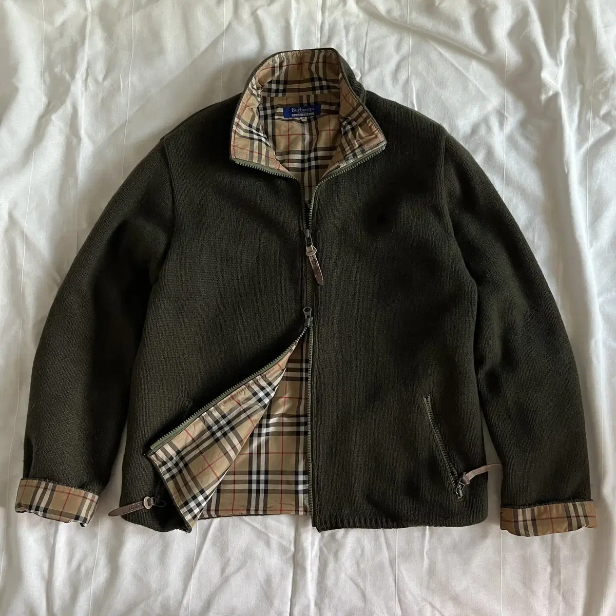 BURBERRYS 90's wool knit cardigan 블루라벨