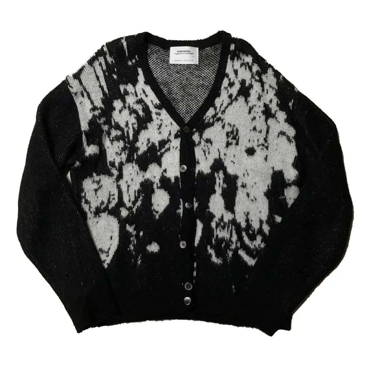 노매뉴얼 PPS HAIRY CARDIGAN - BLACK 가디건