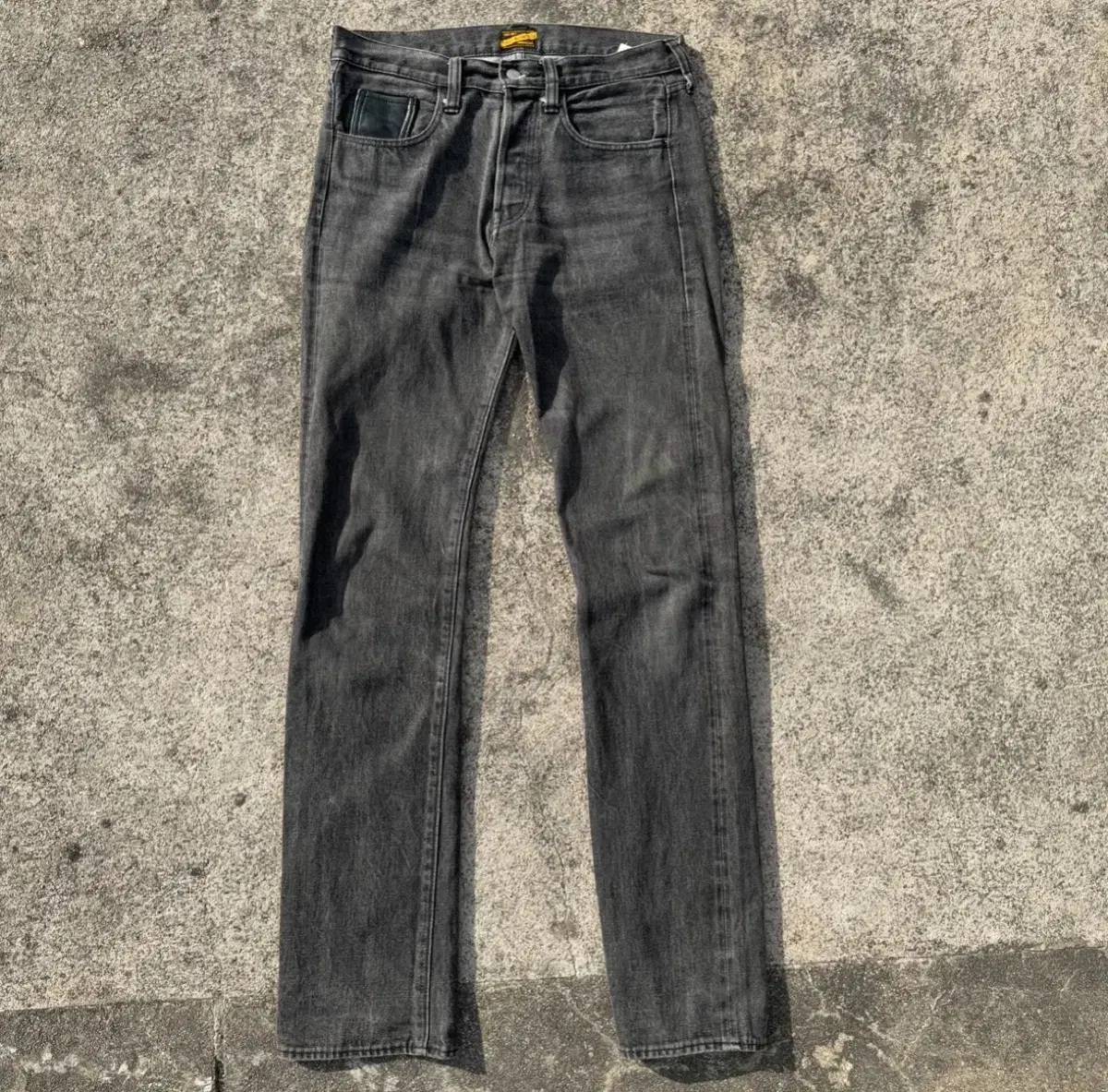 [32] Indian Motorcycle Leather Detail Selvage Denim Pants