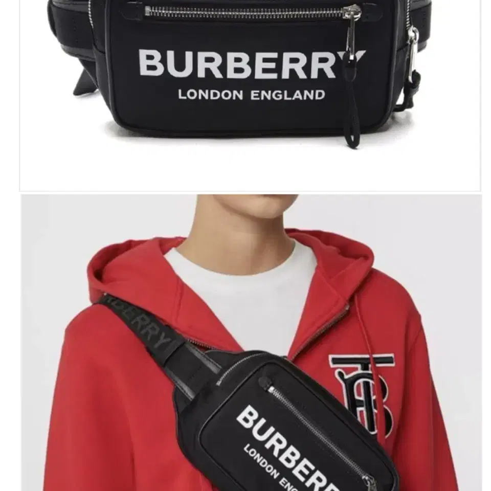 버버리벨트백 BURBERRY Logo Print Nylon Bum Bag