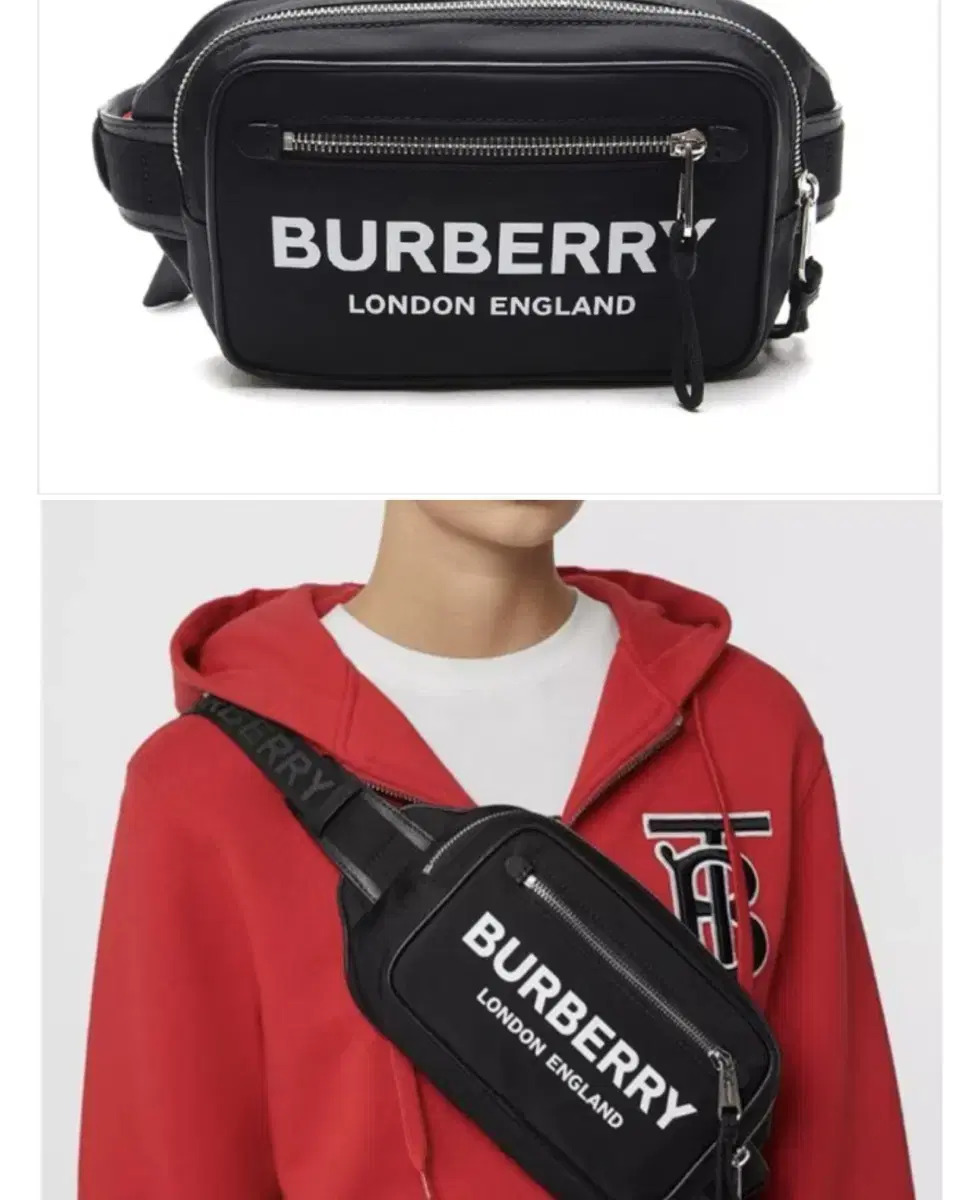 버버리벨트백 BURBERRY Logo Print Nylon Bum Bag