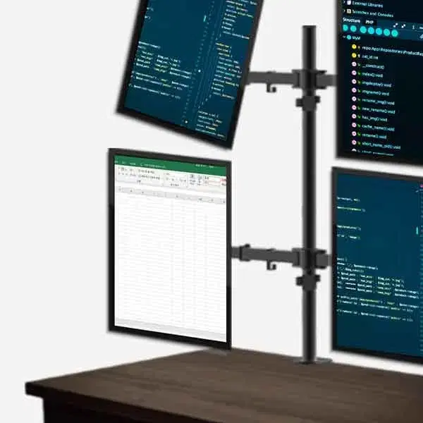 10-27인치 4대모니터 쿼드 클램프 거치대
