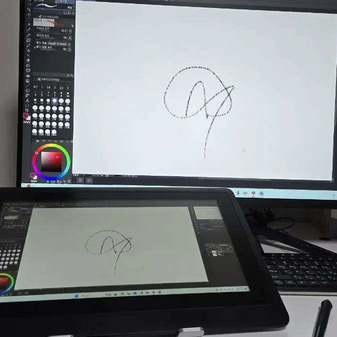 와콤 Wacom 16 액정타블렛 dtk-1660 애니 드로잉