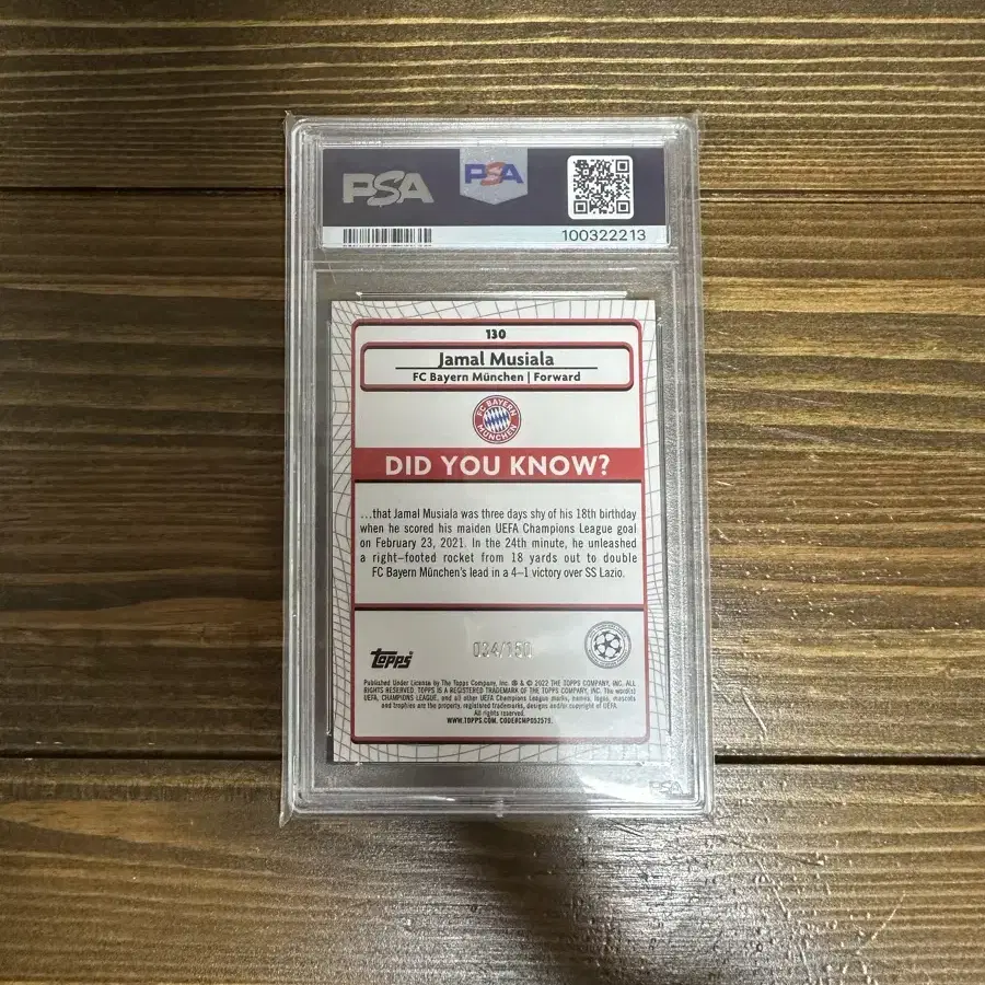 2021-22 멀린 UCL 자말 무시알라 스페클 150한정 PSA9