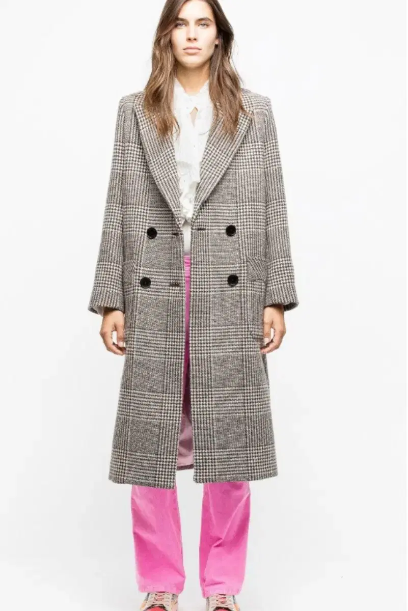 쟈딕앤볼테르 plaid houndtooth coat