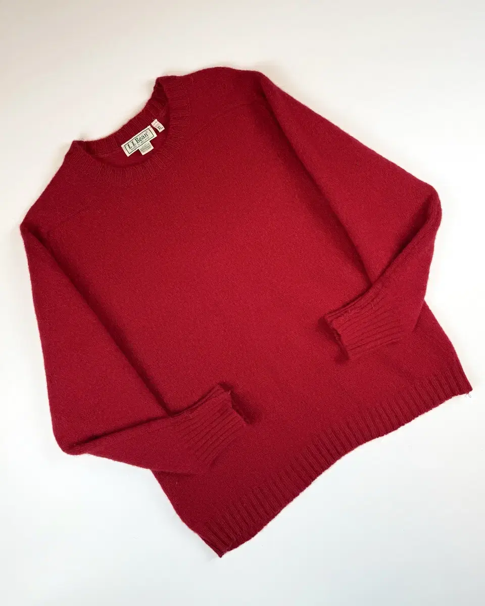 LL Bean Crewneck Wool Knit Sweater MADE IN IRELAND