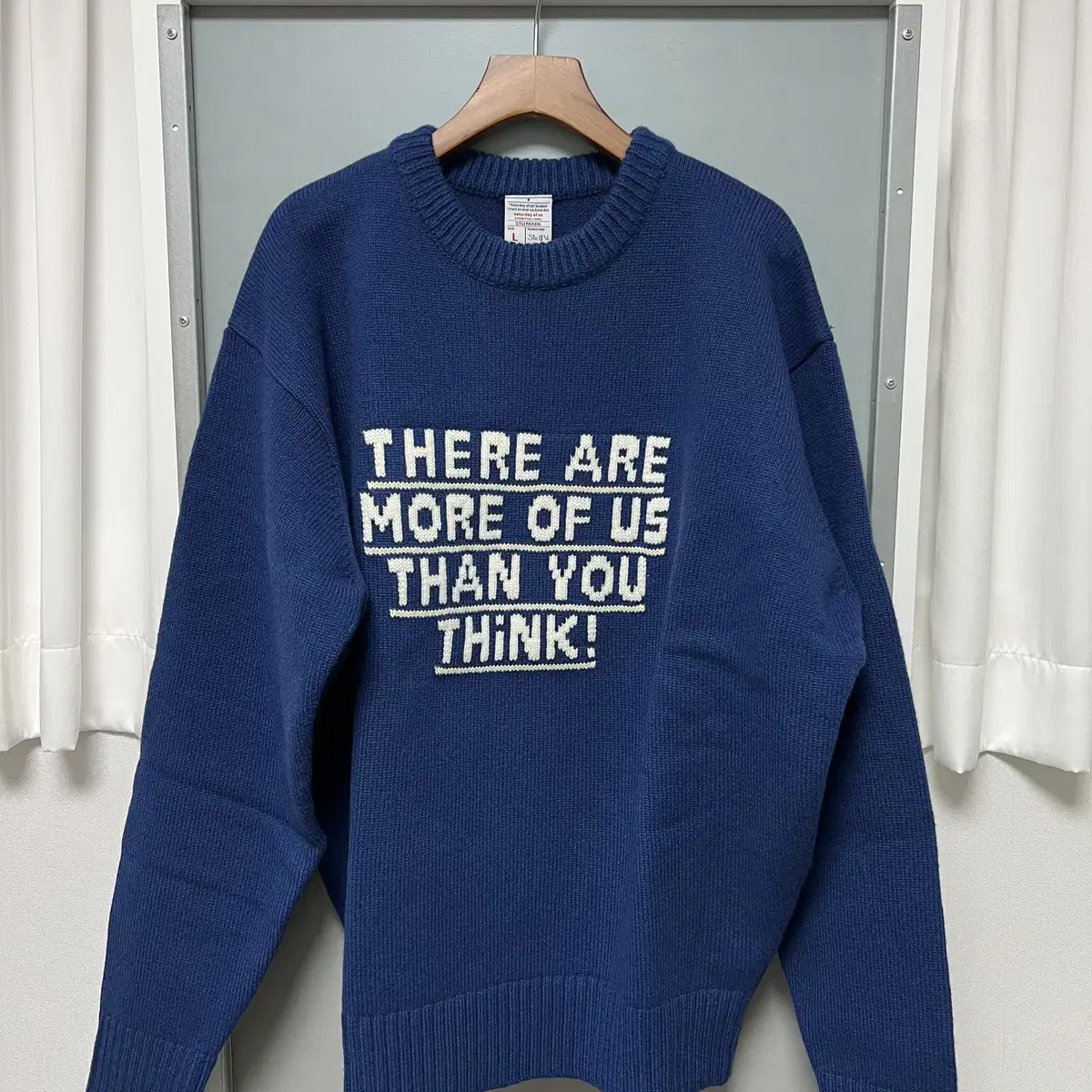 [L]23FW STU Lettering Printing Kint Blue