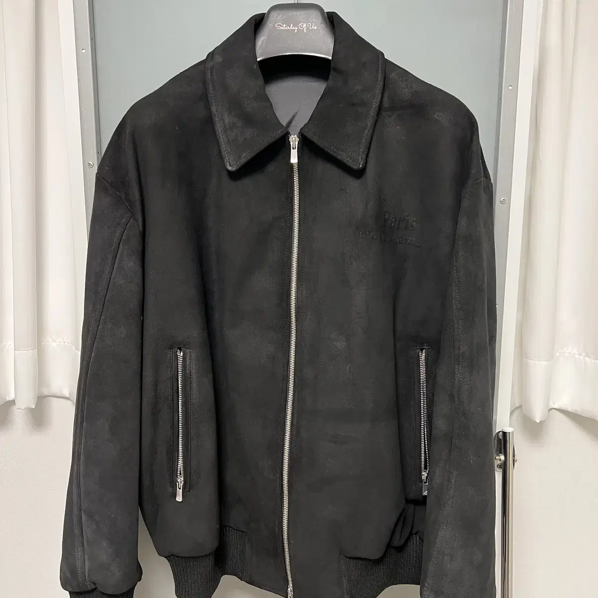 [L] 22FW STU Goat Suede Jacket Black