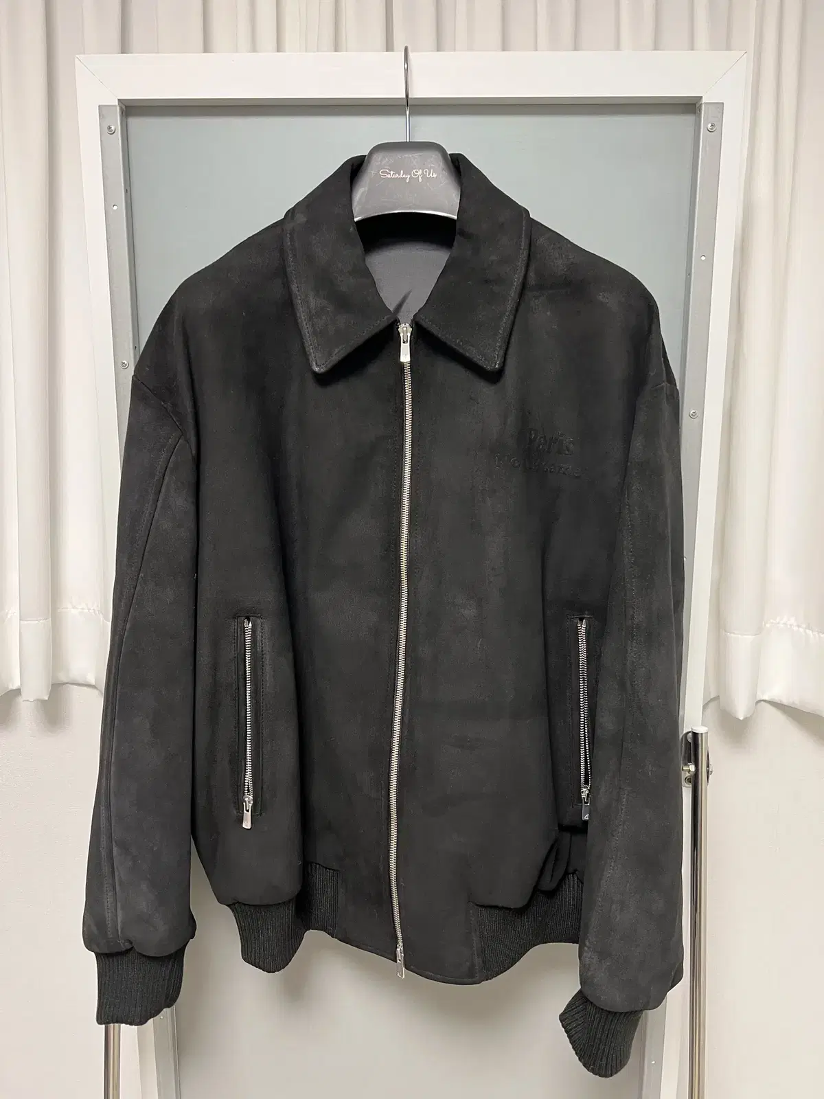 [L] 22FW STU Goat Suede Jacket Black