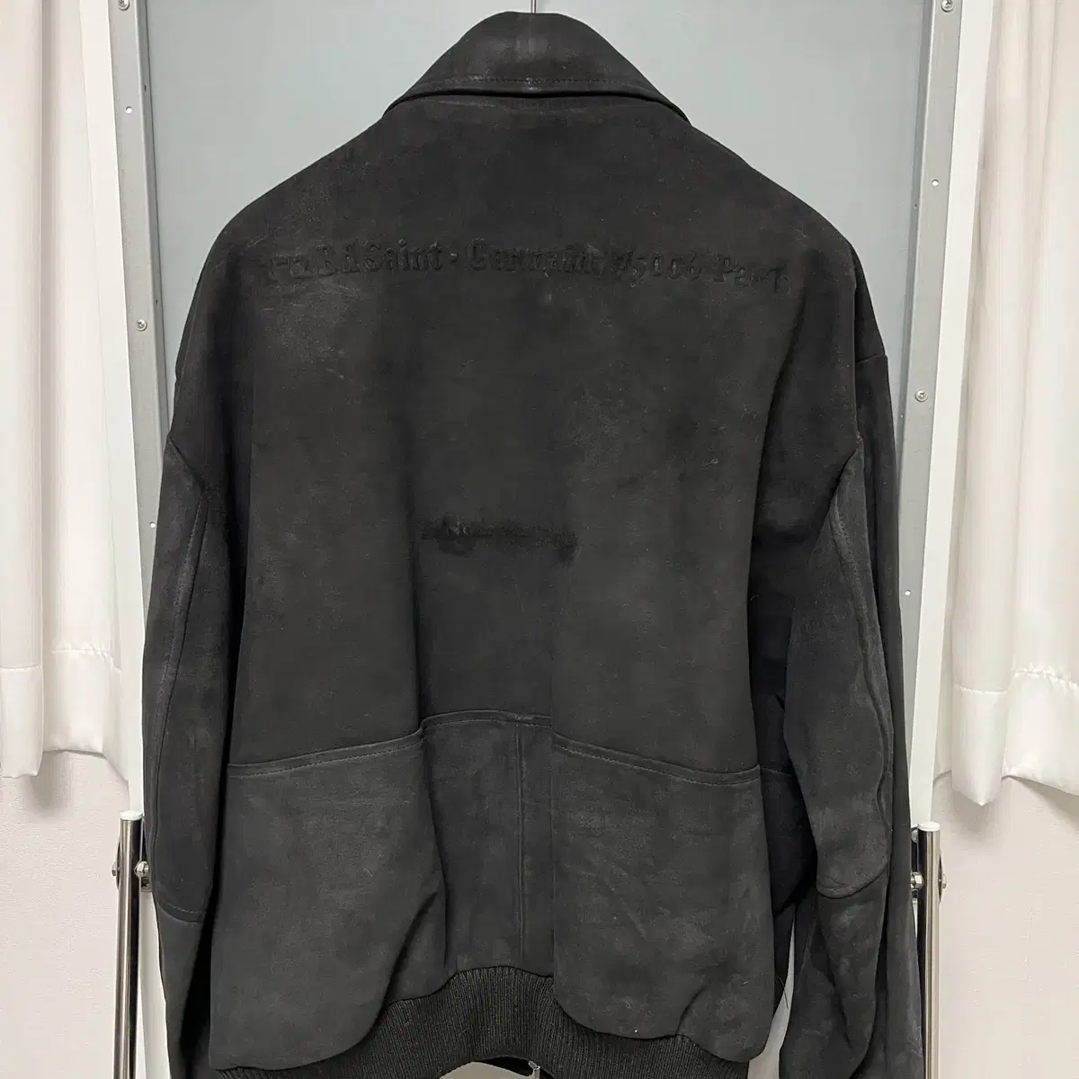 [L] 22FW STU Goat Suede Jacket Black