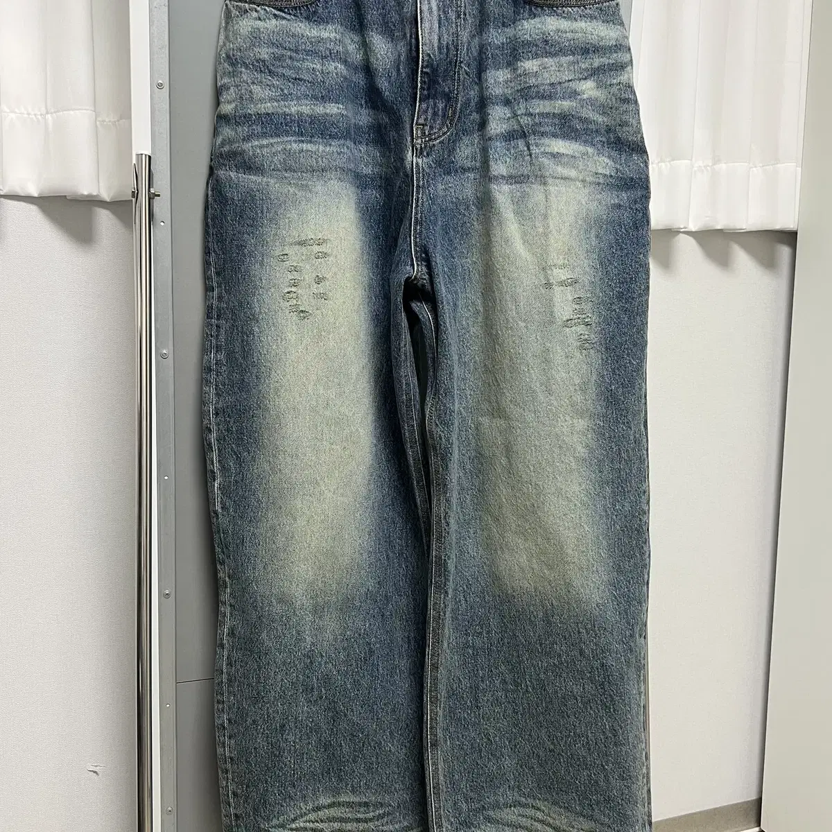 [S] 23FW STU Wide Denim Pants Mid Blue