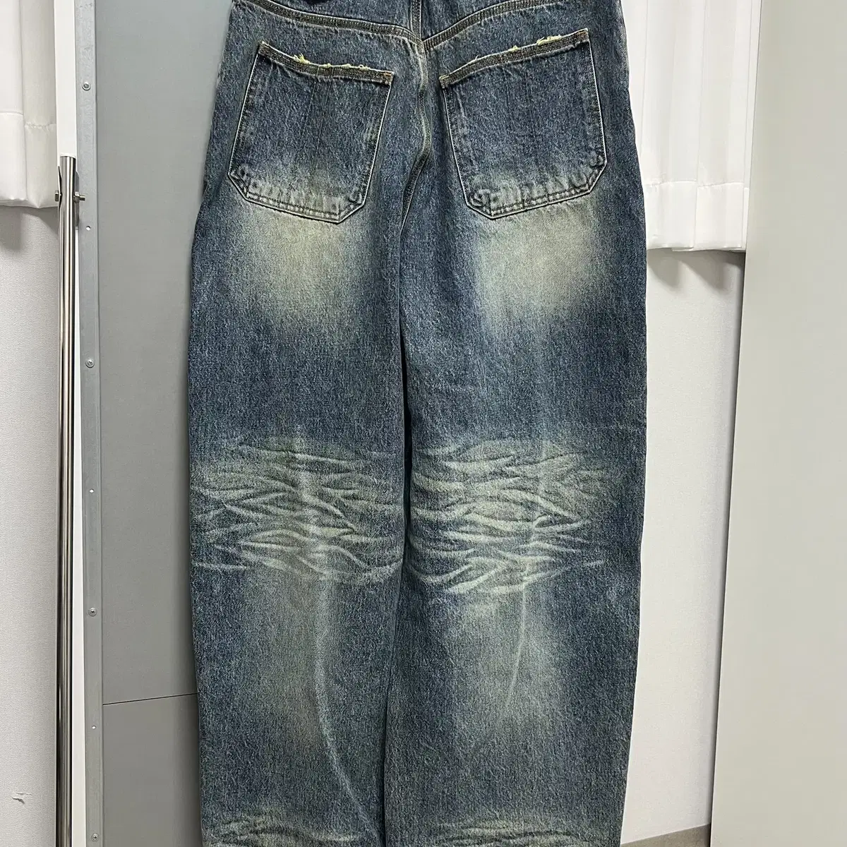 [S] 23FW STU Wide Denim Pants Mid Blue