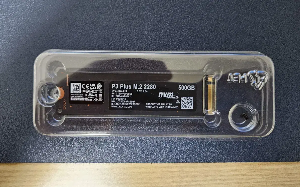 Nvme SSD 500GB crucial P3 Plus 팝니다.