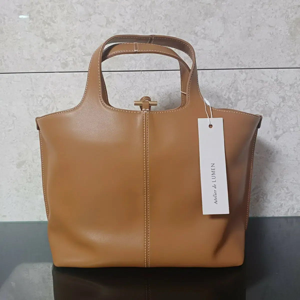 아뜰리에 드 루멘 Panier tote Bag(Tan Brown)-새제품