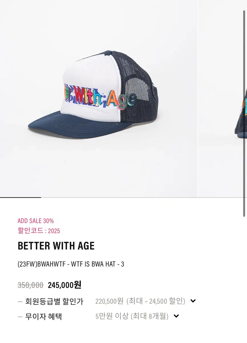 베러위드에이지 better with age 트러커캡 모자 팝니다