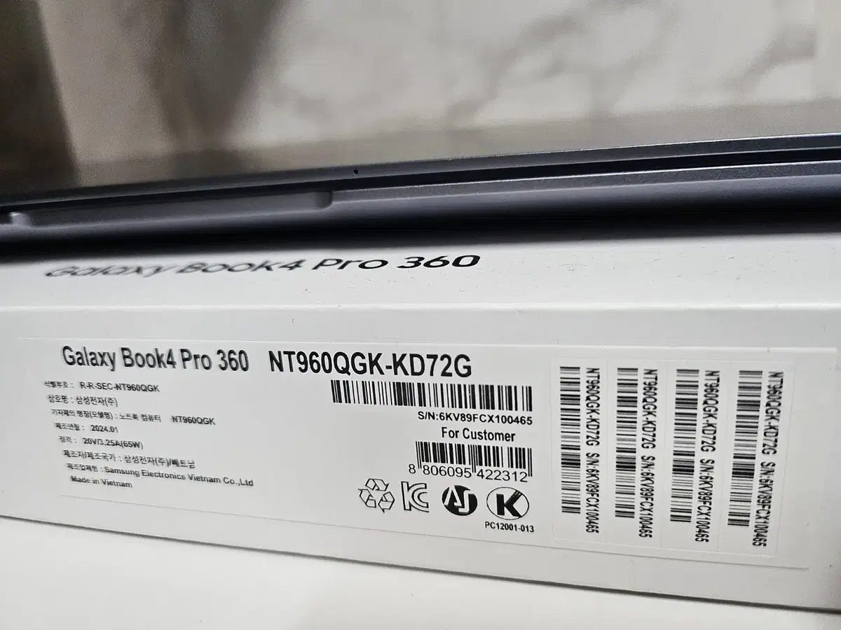 갤럭시북4 pro 360 NT960QGK-KD72G