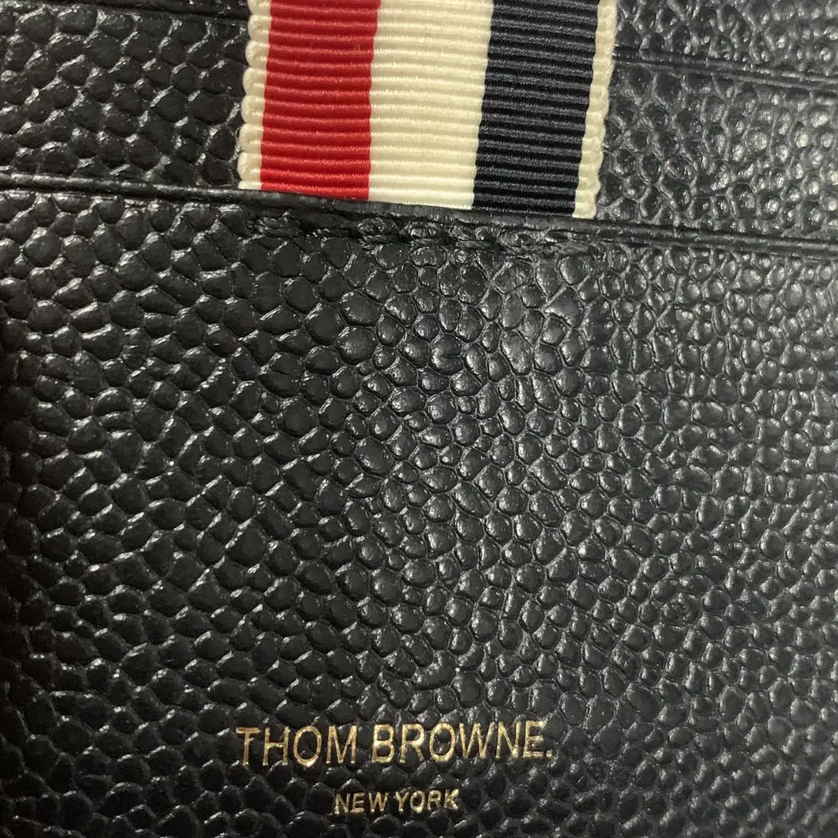 THOM BROWNE 톰 브라운 싱글 카드 홀더(페블 그레인 레더)