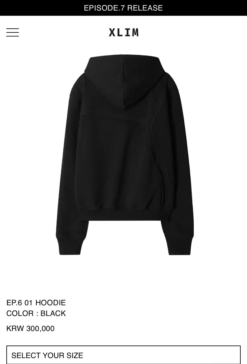 [새상품][XL] xlim EP.6 01 HOODIE 엑슬림