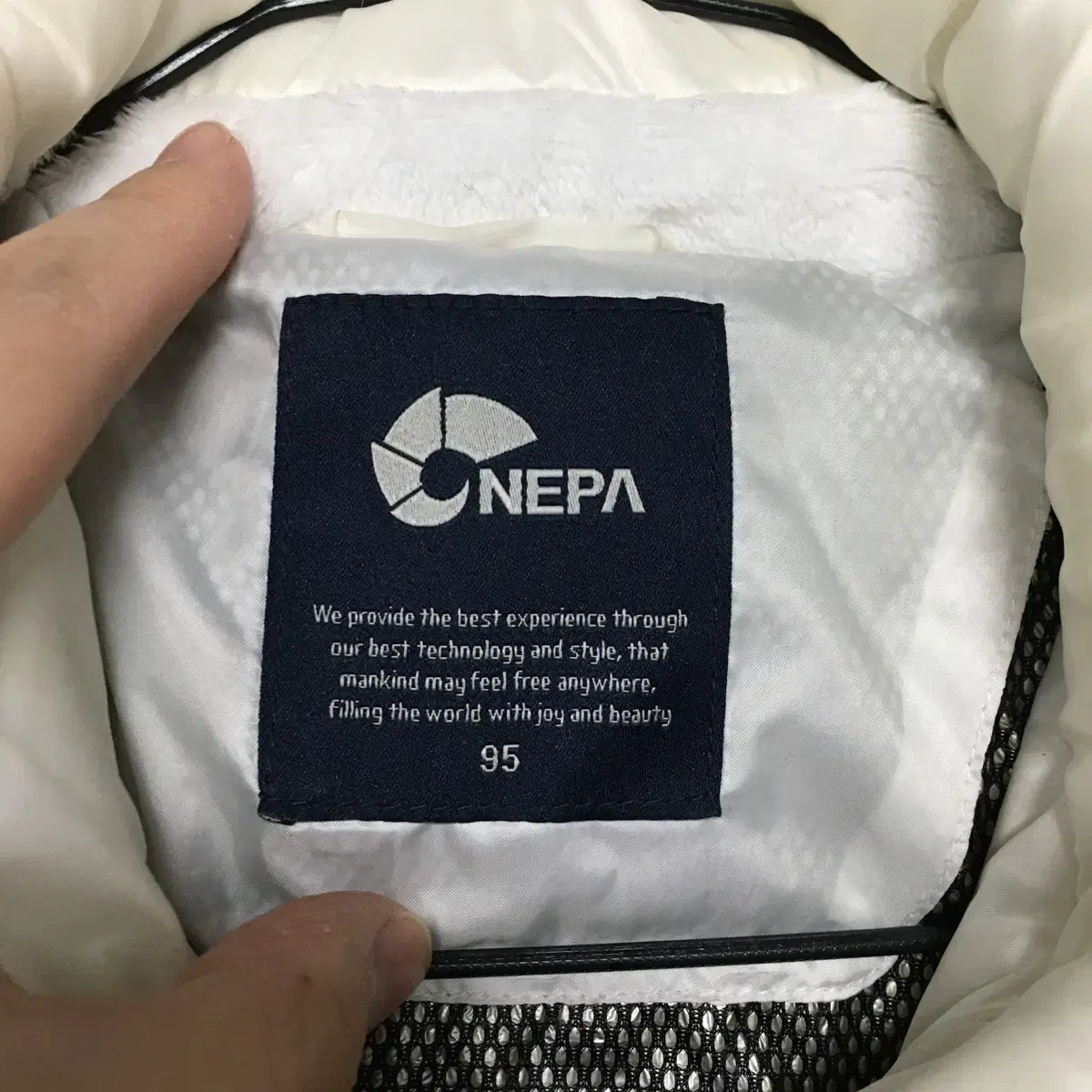 NEPA 네파 폭스퍼 벨트 구스 롱패딩 95