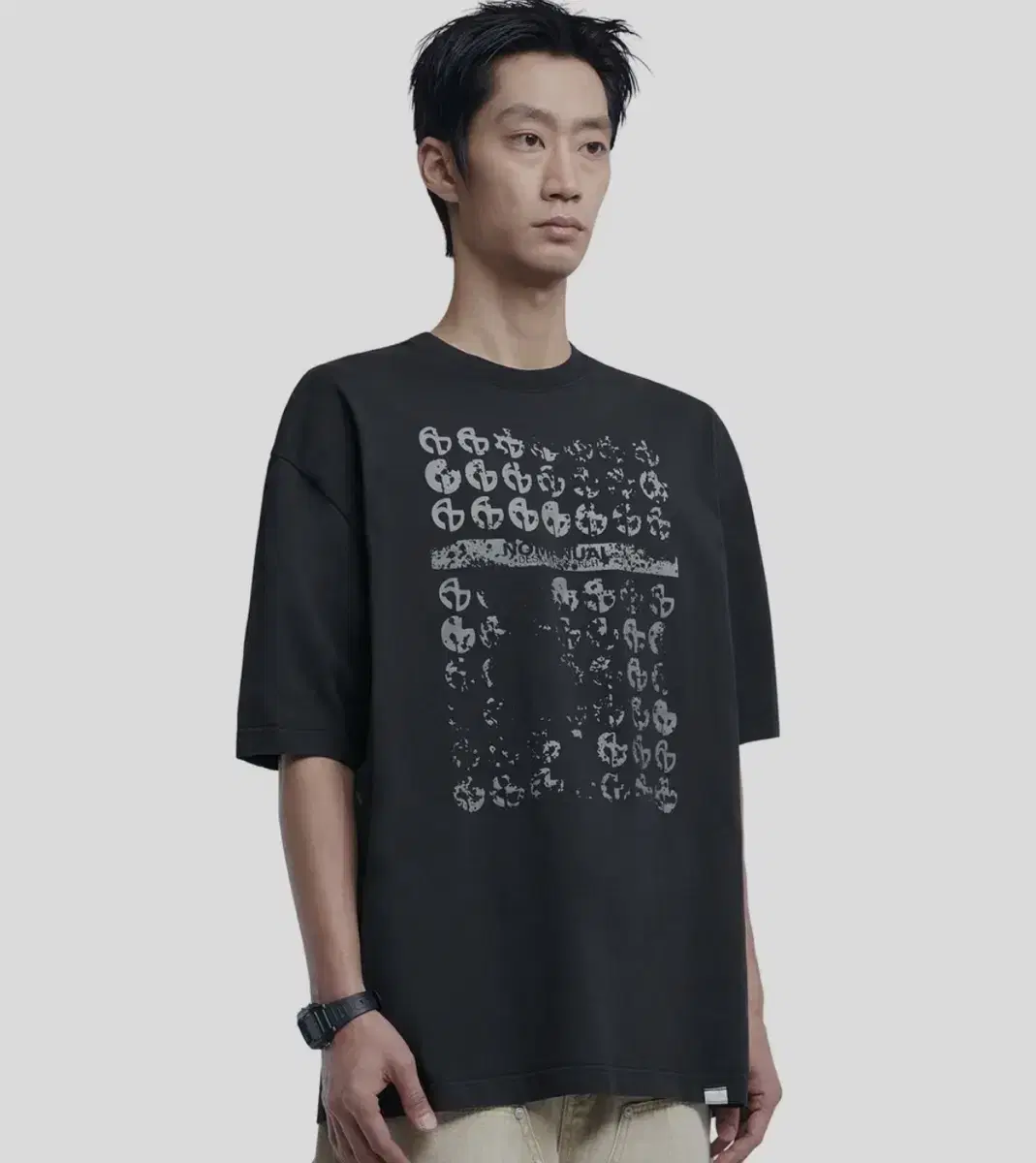 노매뉴얼 반팔 M GRUNGE SYMBOLS WASHED BLACK