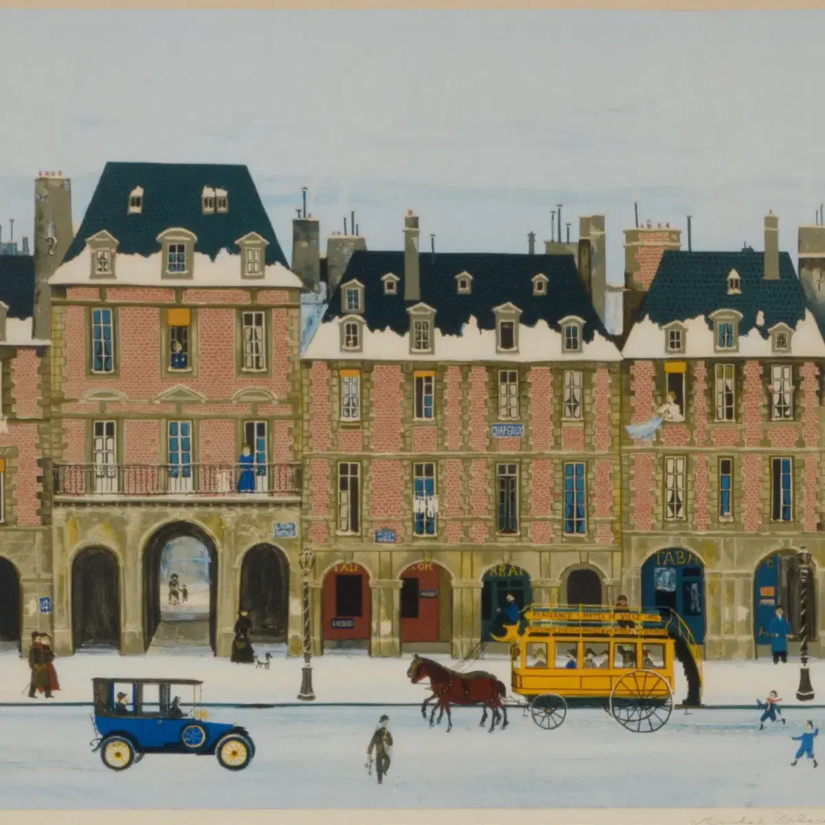 미셸 들라크루아 Place Des Vosges 석판화