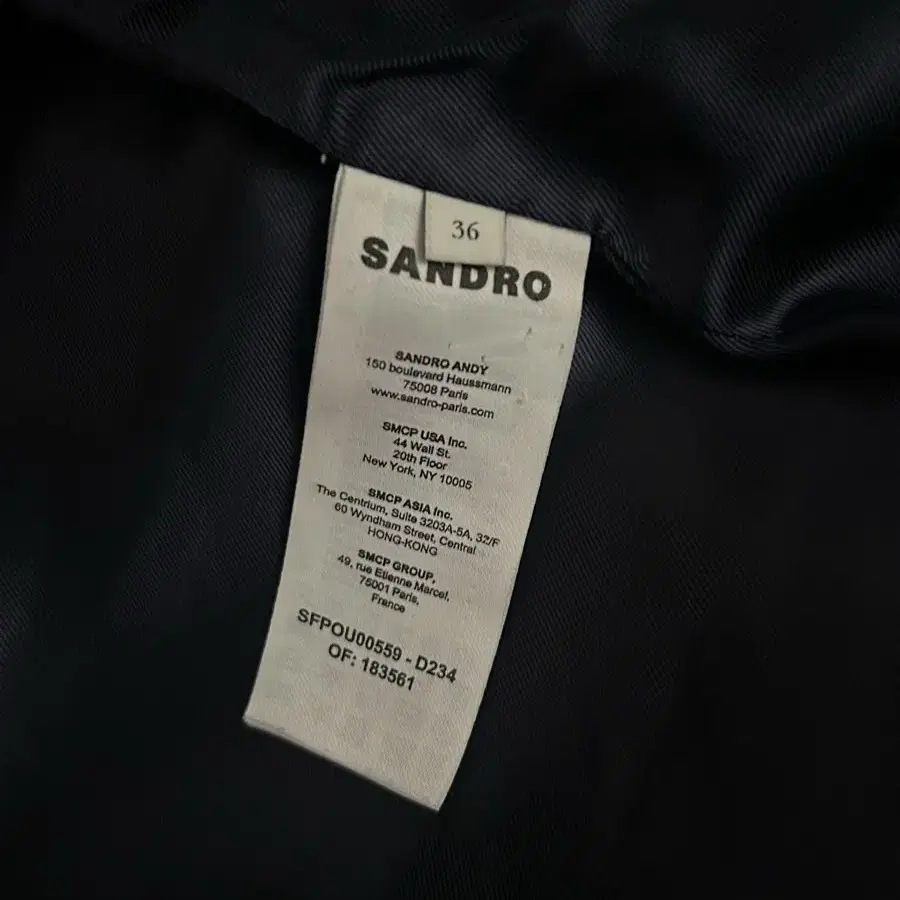 SANDRO 산드로 부클레 트위드 코트 네이비 블루 36