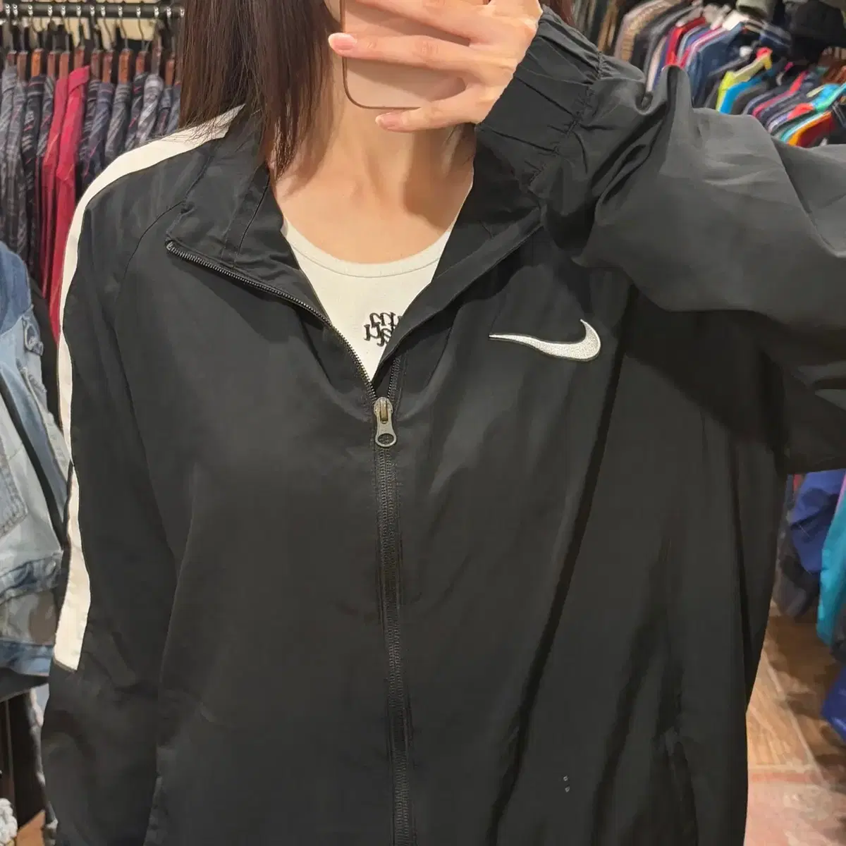 [HI] NIKE 나이키 스우시 집업 바람막이 져지 블랙 XL