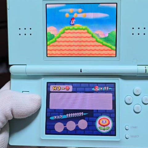 A-급 2번 닌텐도 DS Lite DSL 아이스블루 새터치판